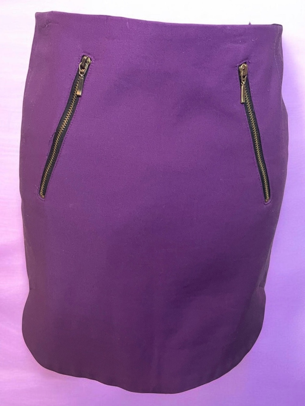 Zara Purple Pencil Skirt with Zip Pockets